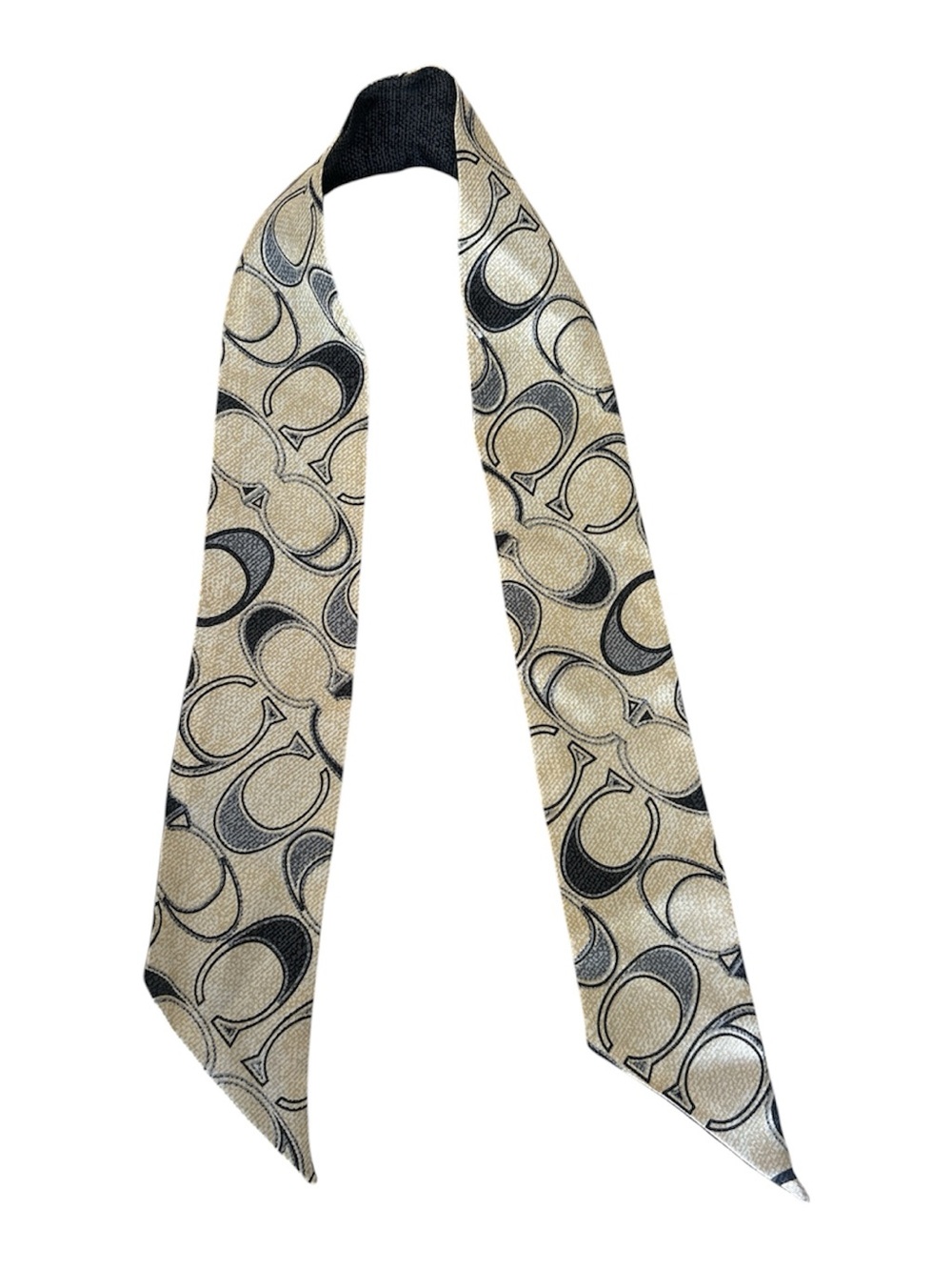 Coach Handbag Purse Handle Wrap Skinny Neck Ponytail Scarf Reversible Brown Y2K